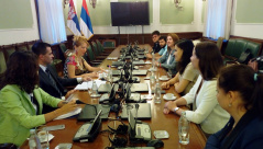 16 September 2019 National Assembly Deputy Speaker Djordje Milicevic in meeting with the Vice-Chairperson of the Russian Federation Youth Parliament under the State Duma Elena Eraklina